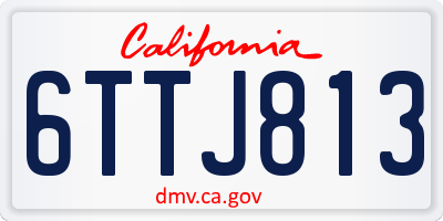 CA license plate 6TTJ813