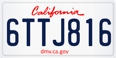 CA license plate 6TTJ816