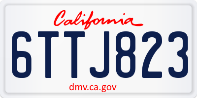 CA license plate 6TTJ823