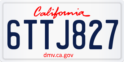 CA license plate 6TTJ827