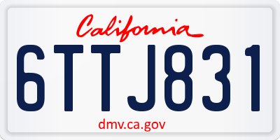 CA license plate 6TTJ831