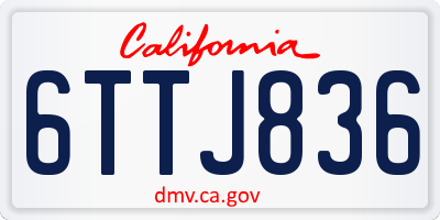 CA license plate 6TTJ836