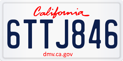 CA license plate 6TTJ846