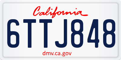 CA license plate 6TTJ848