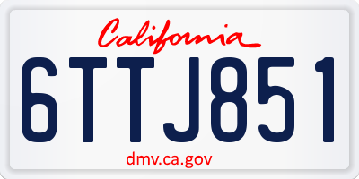 CA license plate 6TTJ851