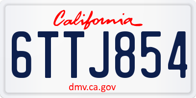 CA license plate 6TTJ854