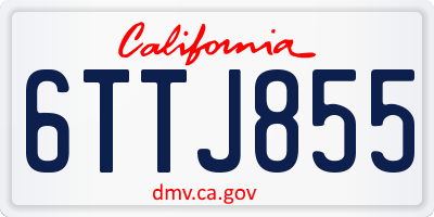 CA license plate 6TTJ855