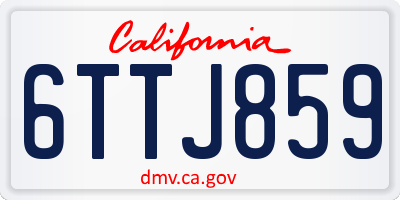 CA license plate 6TTJ859