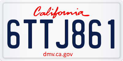 CA license plate 6TTJ861