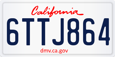 CA license plate 6TTJ864