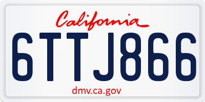 CA license plate 6TTJ866