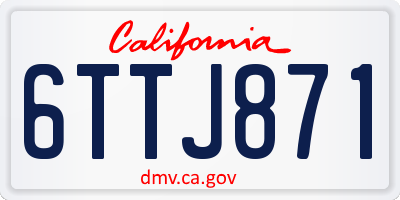 CA license plate 6TTJ871