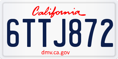 CA license plate 6TTJ872