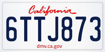 CA license plate 6TTJ873
