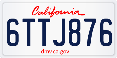 CA license plate 6TTJ876