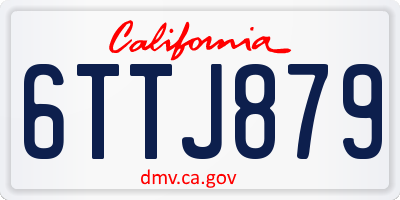 CA license plate 6TTJ879