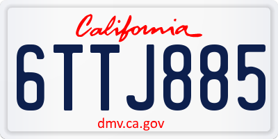 CA license plate 6TTJ885