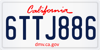 CA license plate 6TTJ886
