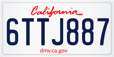 CA license plate 6TTJ887