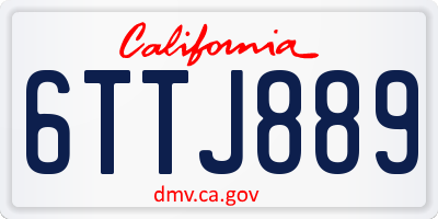 CA license plate 6TTJ889