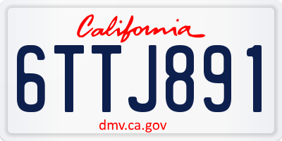 CA license plate 6TTJ891