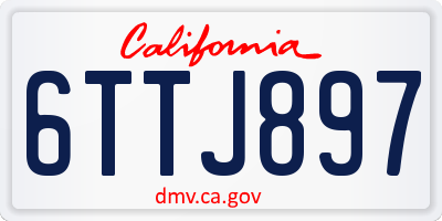 CA license plate 6TTJ897