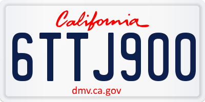 CA license plate 6TTJ900