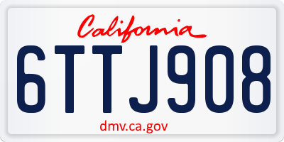 CA license plate 6TTJ908