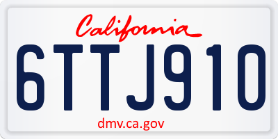 CA license plate 6TTJ910