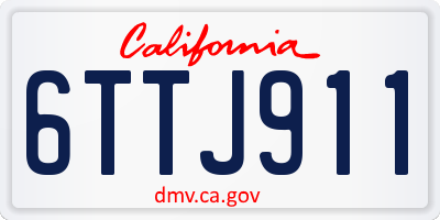 CA license plate 6TTJ911