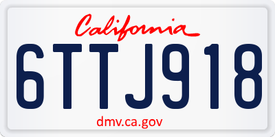 CA license plate 6TTJ918
