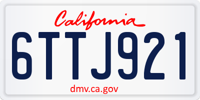 CA license plate 6TTJ921