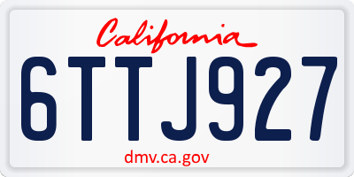 CA license plate 6TTJ927