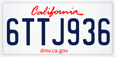 CA license plate 6TTJ936