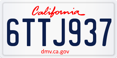CA license plate 6TTJ937