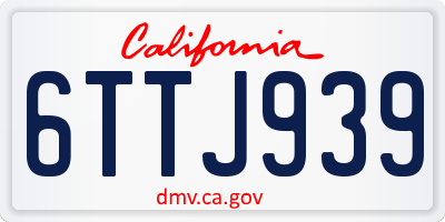CA license plate 6TTJ939
