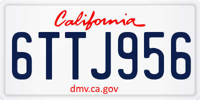 CA license plate 6TTJ956