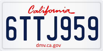 CA license plate 6TTJ959