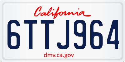 CA license plate 6TTJ964