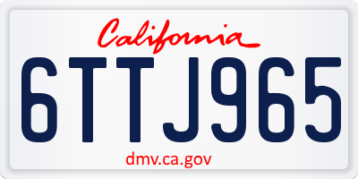 CA license plate 6TTJ965