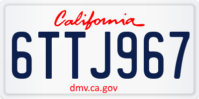 CA license plate 6TTJ967