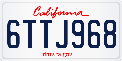 CA license plate 6TTJ968