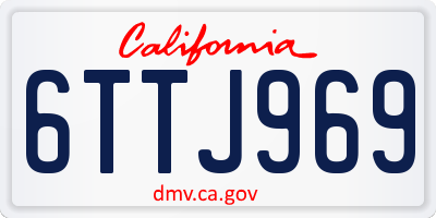 CA license plate 6TTJ969