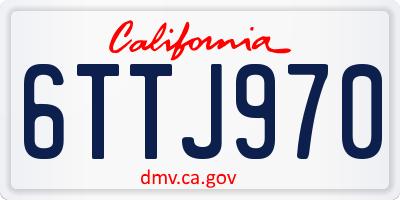 CA license plate 6TTJ970