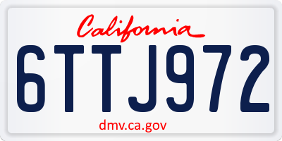 CA license plate 6TTJ972