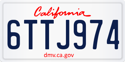 CA license plate 6TTJ974