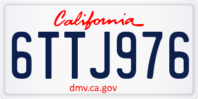 CA license plate 6TTJ976