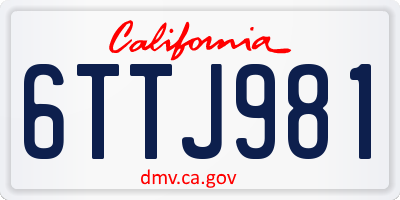 CA license plate 6TTJ981