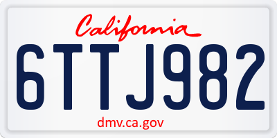 CA license plate 6TTJ982
