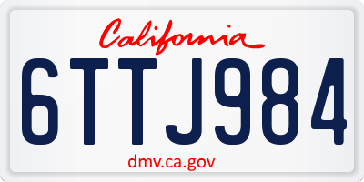 CA license plate 6TTJ984